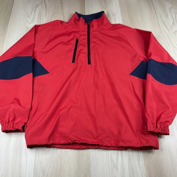 Zero Restriction Mens Red Quarter Zip Tour Series Windbreaker Jacket Size XL - Picture 1 of 16
